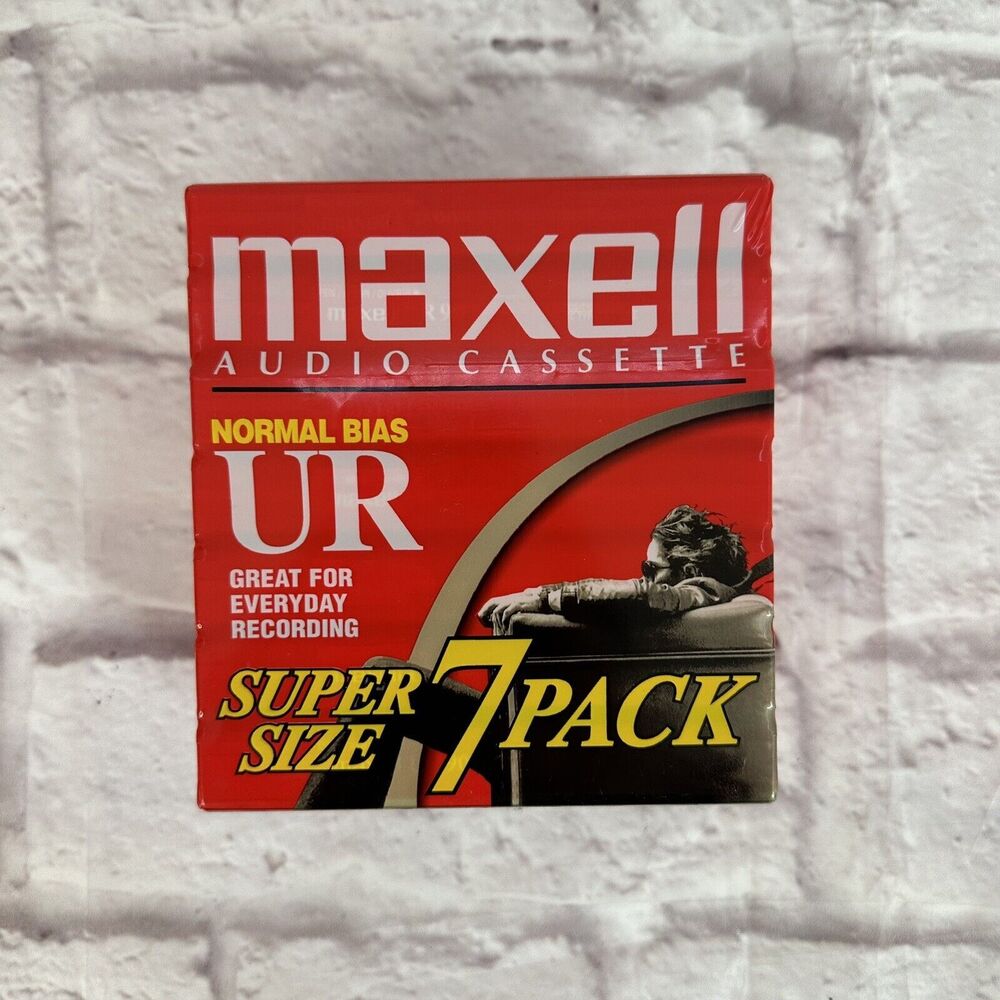 Maxell Audio Cassette Normal Bias UR 90 Minute Everyday 7 Pack Sealed Brand New